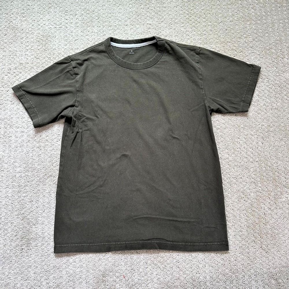 Muji T-Shirt Women's Small Short Sleeve Crew Neck Brown 100% Cotton Basic Tee